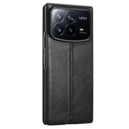 For Xiaomi Mix Fold 4 5G Case Cowhide Texture Leather+PC Phone Cover Stitching Lines