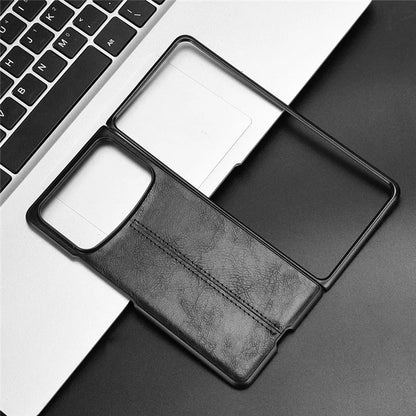 For Xiaomi Mix Fold 4 5G Case Cowhide Texture Leather+PC Phone Cover Stitching Lines