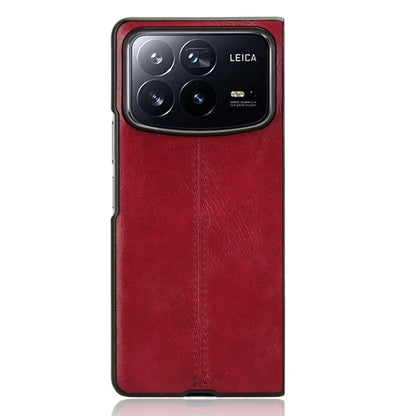 For Xiaomi Mix Fold 4 5G Case Cowhide Texture Leather+PC Phone Cover Stitching Lines