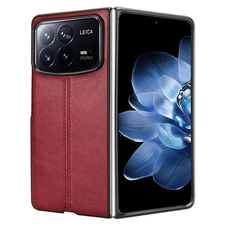 For Xiaomi Mix Fold 4 5G Case Cowhide Texture Leather+PC Phone Cover Stitching Lines