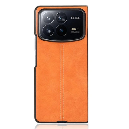For Xiaomi Mix Fold 4 5G Case Cowhide Texture Leather+PC Phone Cover Stitching Lines