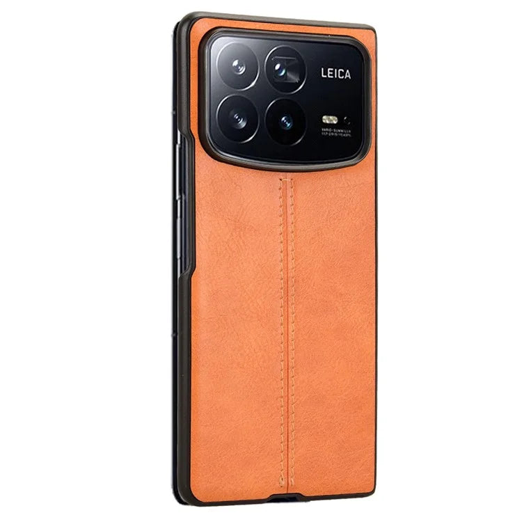 For Xiaomi Mix Fold 4 5G Case Cowhide Texture Leather+PC Phone Cover Stitching Lines