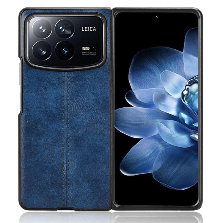 For Xiaomi Mix Fold 4 5G Case Cowhide Texture Leather+PC Phone Cover Stitching Lines