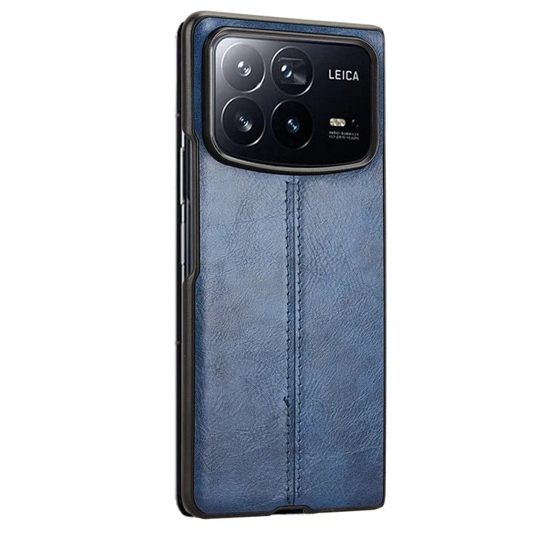For Xiaomi Mix Fold 4 5G Case Cowhide Texture Leather+PC Phone Cover Stitching Lines