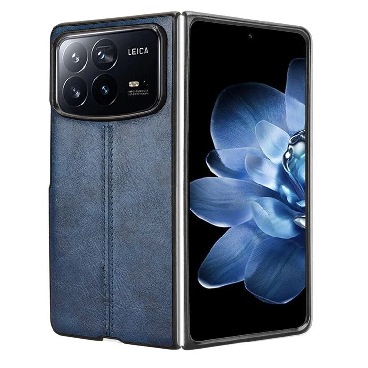 For Xiaomi Mix Fold 4 5G Case Cowhide Texture Leather+PC Phone Cover Stitching Lines