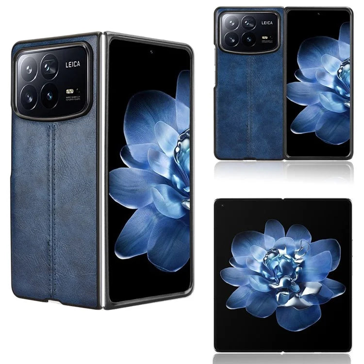 For Xiaomi Mix Fold 4 5G Case Cowhide Texture Leather+PC Phone Cover Stitching Lines