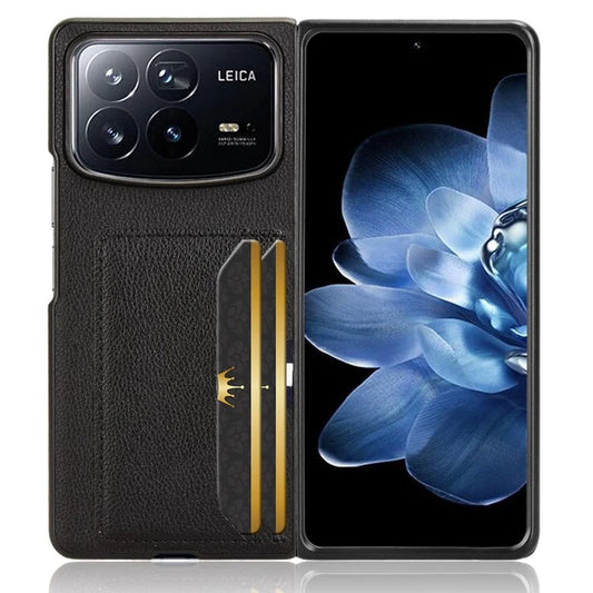For Xiaomi Mix Fold 4 5G Case Card Holder Litchi Texture Leather+PC Folding Phone Cover