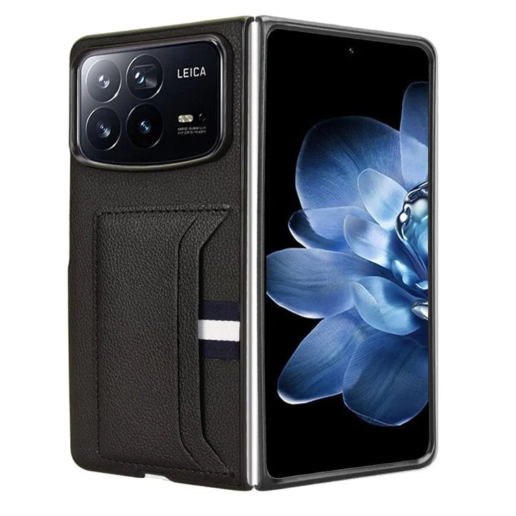 For Xiaomi Mix Fold 4 5G Case Card Holder Litchi Texture Leather+PC Folding Phone Cover