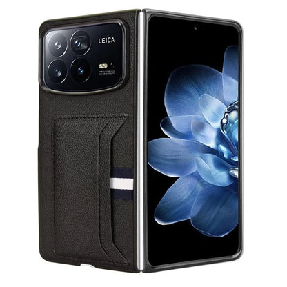 For Xiaomi Mix Fold 4 5G Case Card Holder Litchi Texture Leather+PC Folding Phone Cover