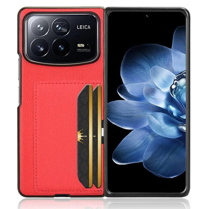 For Xiaomi Mix Fold 4 5G Case Card Holder Litchi Texture Leather+PC Folding Phone Cover