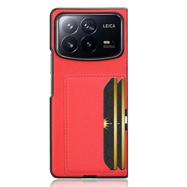 For Xiaomi Mix Fold 4 5G Case Card Holder Litchi Texture Leather+PC Folding Phone Cover