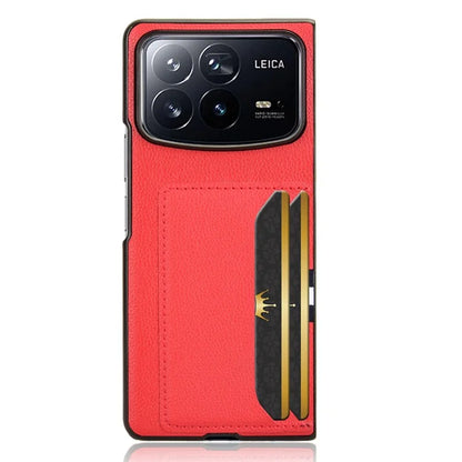 For Xiaomi Mix Fold 4 5G Case Card Holder Litchi Texture Leather+PC Folding Phone Cover