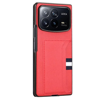 For Xiaomi Mix Fold 4 5G Case Card Holder Litchi Texture Leather+PC Folding Phone Cover