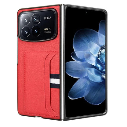 For Xiaomi Mix Fold 4 5G Case Card Holder Litchi Texture Leather+PC Folding Phone Cover