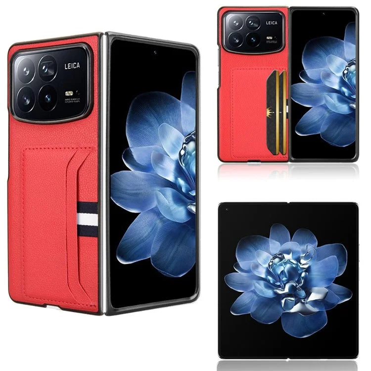 For Xiaomi Mix Fold 4 5G Case Card Holder Litchi Texture Leather+PC Folding Phone Cover