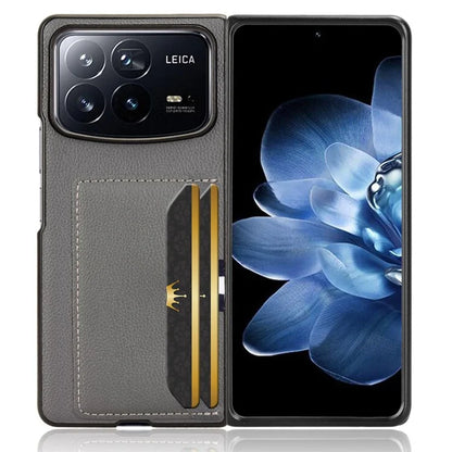 For Xiaomi Mix Fold 4 5G Case Card Holder Litchi Texture Leather+PC Folding Phone Cover