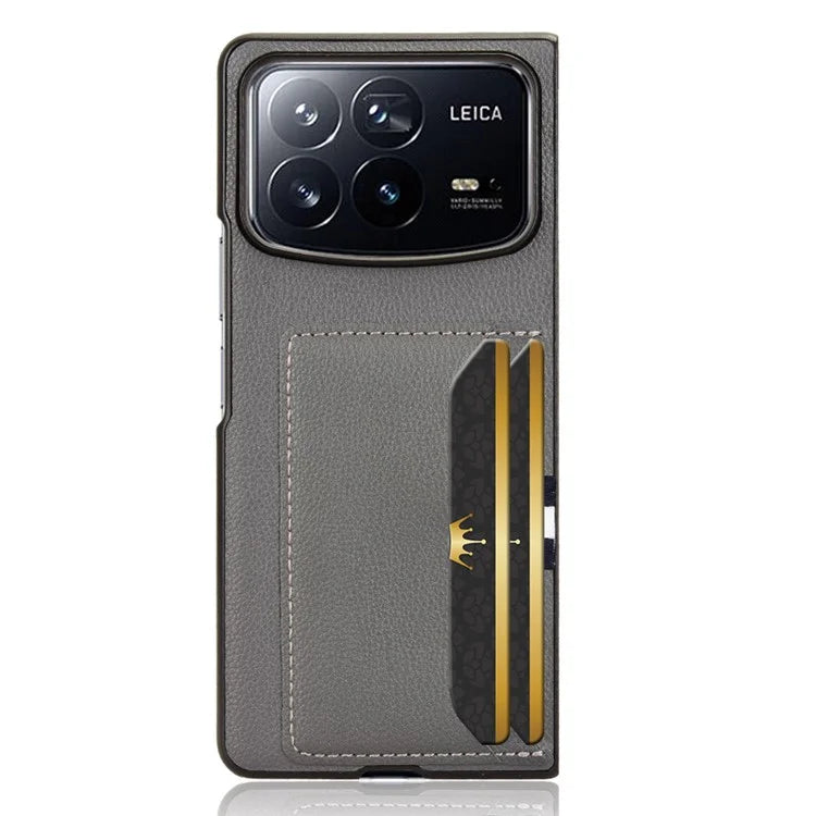 For Xiaomi Mix Fold 4 5G Case Card Holder Litchi Texture Leather+PC Folding Phone Cover