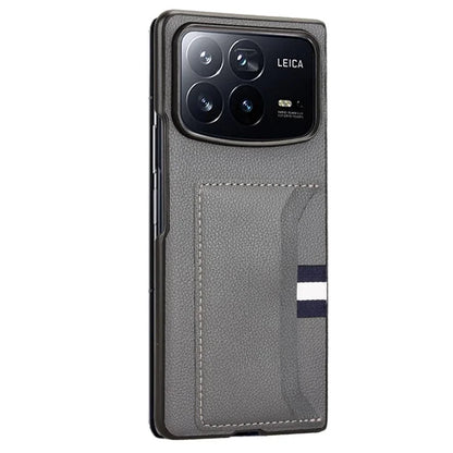 For Xiaomi Mix Fold 4 5G Case Card Holder Litchi Texture Leather+PC Folding Phone Cover
