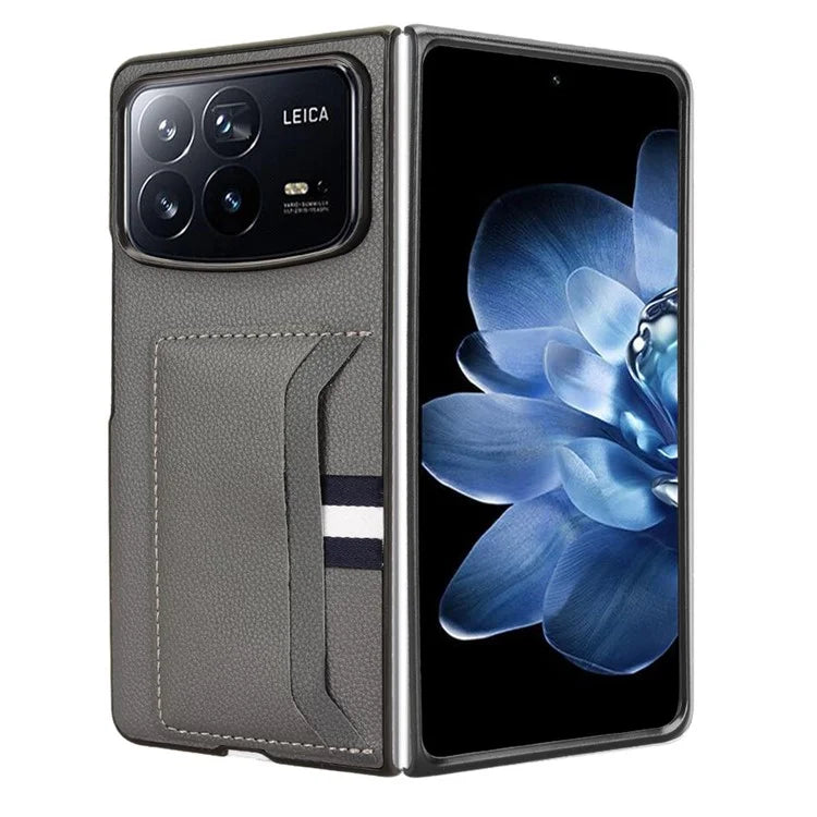 For Xiaomi Mix Fold 4 5G Case Card Holder Litchi Texture Leather+PC Folding Phone Cover