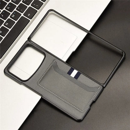 For Xiaomi Mix Fold 4 5G Case Card Holder Litchi Texture Leather+PC Folding Phone Cover
