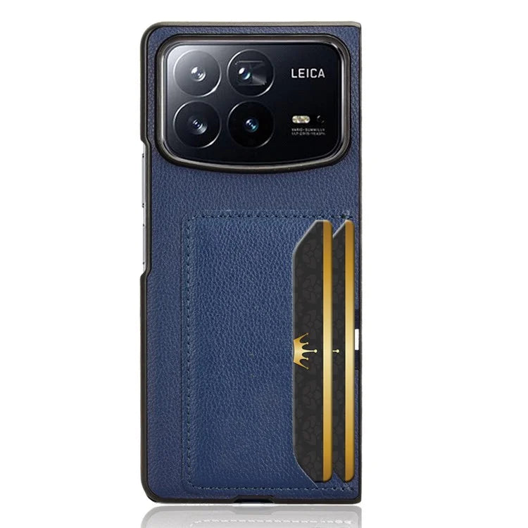 For Xiaomi Mix Fold 4 5G Case Card Holder Litchi Texture Leather+PC Folding Phone Cover