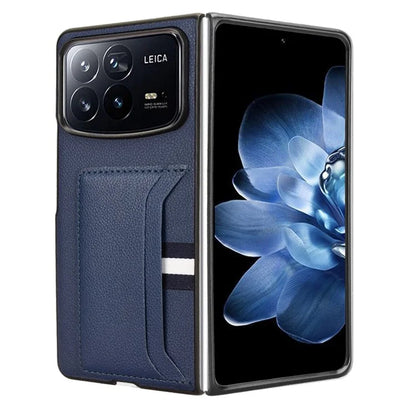For Xiaomi Mix Fold 4 5G Case Card Holder Litchi Texture Leather+PC Folding Phone Cover