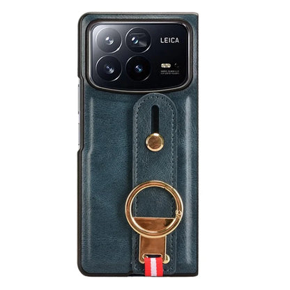 For Xiaomi Mix Fold 4 5G Case Leather+PC+TPU Wristband Cover with Bottle Opener Ring