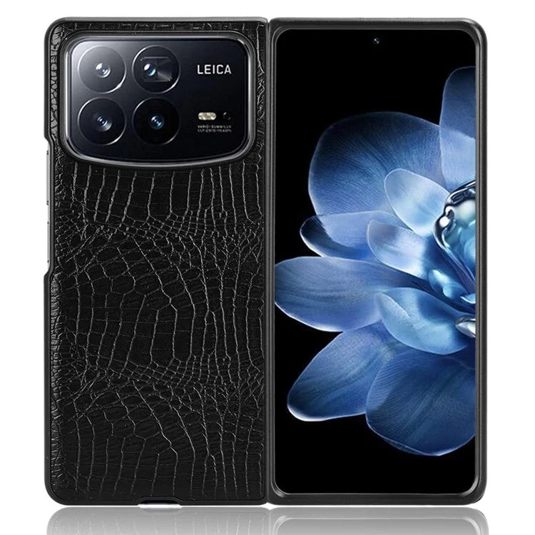 For Xiaomi Mix Fold 4 5G Case Crocodile Texture Leather Coated Hard PC Phone Cover