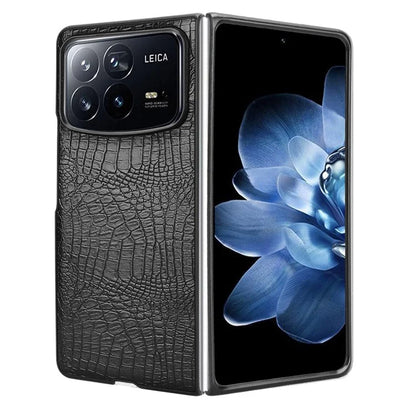 For Xiaomi Mix Fold 4 5G Case Crocodile Texture Leather Coated Hard PC Phone Cover