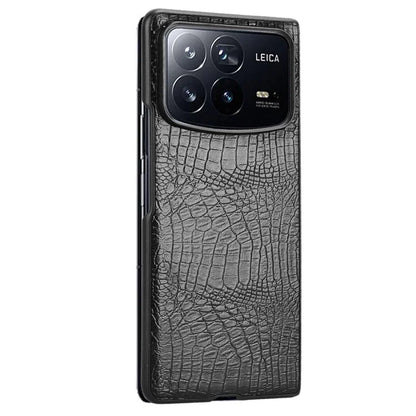 For Xiaomi Mix Fold 4 5G Case Crocodile Texture Leather Coated Hard PC Phone Cover