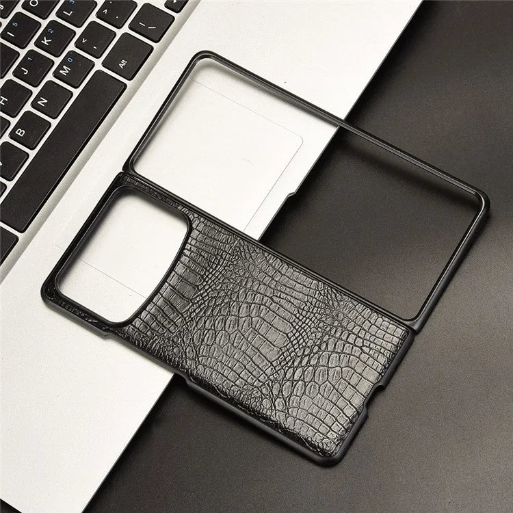 For Xiaomi Mix Fold 4 5G Case Crocodile Texture Leather Coated Hard PC Phone Cover