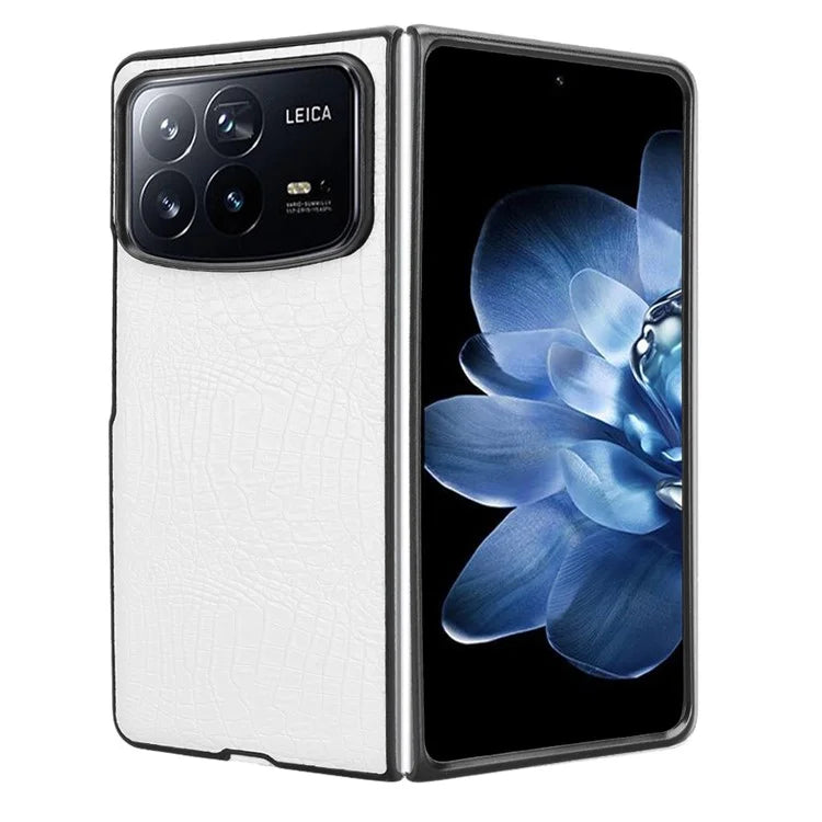 For Xiaomi Mix Fold 4 5G Case Crocodile Texture Leather Coated Hard PC Phone Cover