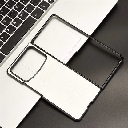 For Xiaomi Mix Fold 4 5G Case Crocodile Texture Leather Coated Hard PC Phone Cover