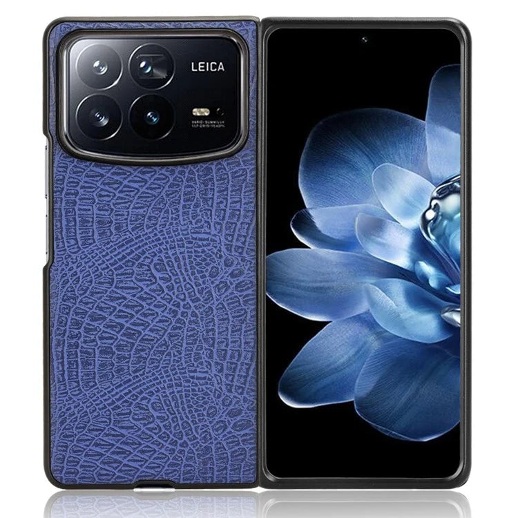 For Xiaomi Mix Fold 4 5G Case Crocodile Texture Leather Coated Hard PC Phone Cover