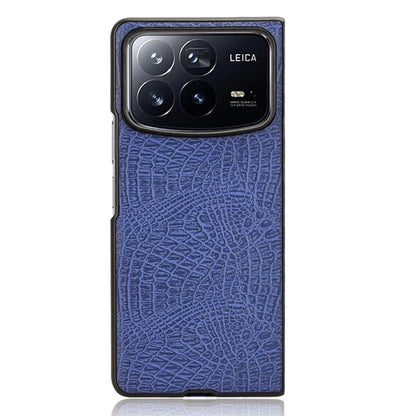 For Xiaomi Mix Fold 4 5G Case Crocodile Texture Leather Coated Hard PC Phone Cover