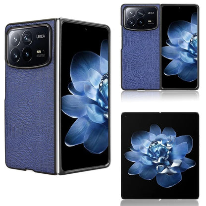 For Xiaomi Mix Fold 4 5G Case Crocodile Texture Leather Coated Hard PC Phone Cover