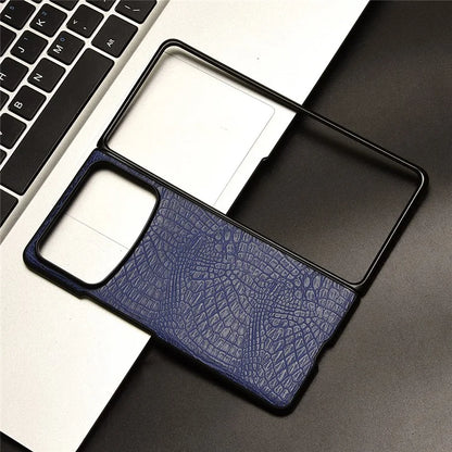For Xiaomi Mix Fold 4 5G Case Crocodile Texture Leather Coated Hard PC Phone Cover