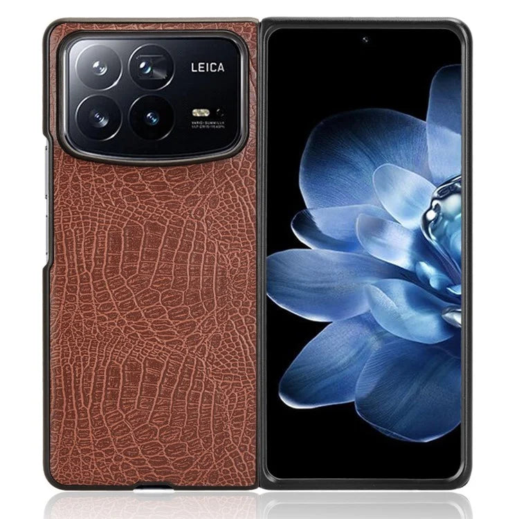 For Xiaomi Mix Fold 4 5G Case Crocodile Texture Leather Coated Hard PC Phone Cover