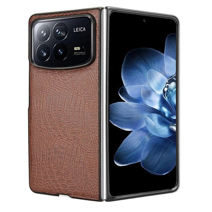 For Xiaomi Mix Fold 4 5G Case Crocodile Texture Leather Coated Hard PC Phone Cover