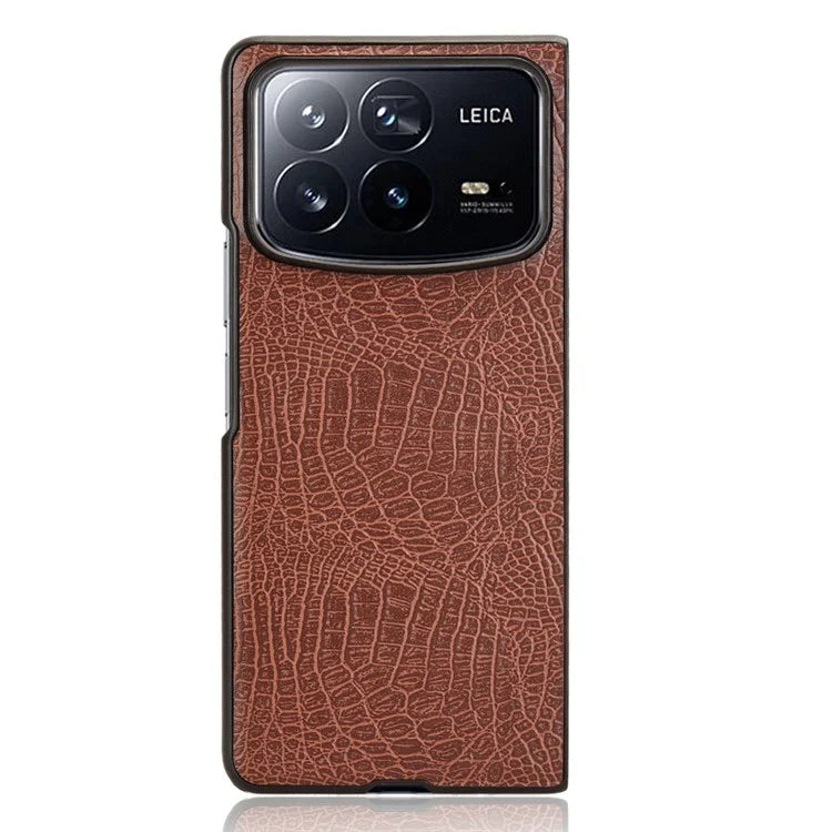 For Xiaomi Mix Fold 4 5G Case Crocodile Texture Leather Coated Hard PC Phone Cover