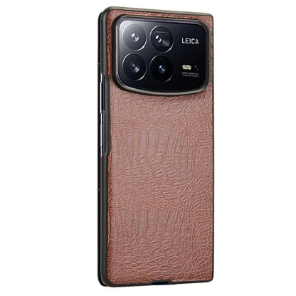 For Xiaomi Mix Fold 4 5G Case Crocodile Texture Leather Coated Hard PC Phone Cover