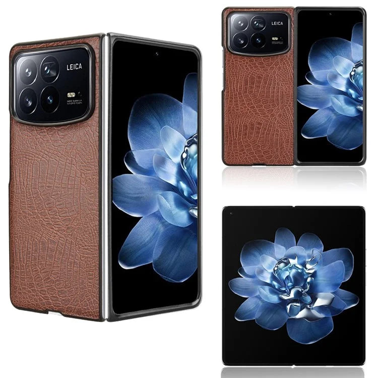 For Xiaomi Mix Fold 4 5G Case Crocodile Texture Leather Coated Hard PC Phone Cover