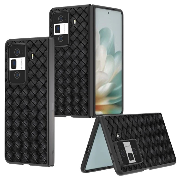 For Honor Magic Vs3 5G Case Woven Texture PU Leather Coated PC Mobile Phone Cover