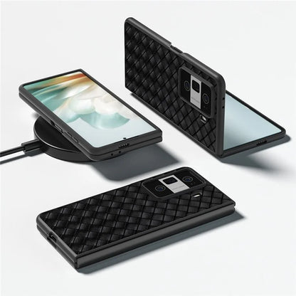 For Honor Magic Vs3 5G Case Woven Texture PU Leather Coated PC Mobile Phone Cover