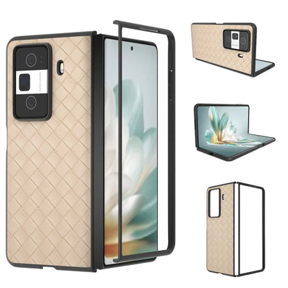 For Honor Magic Vs3 5G Case Woven Texture PU Leather Coated PC Mobile Phone Cover