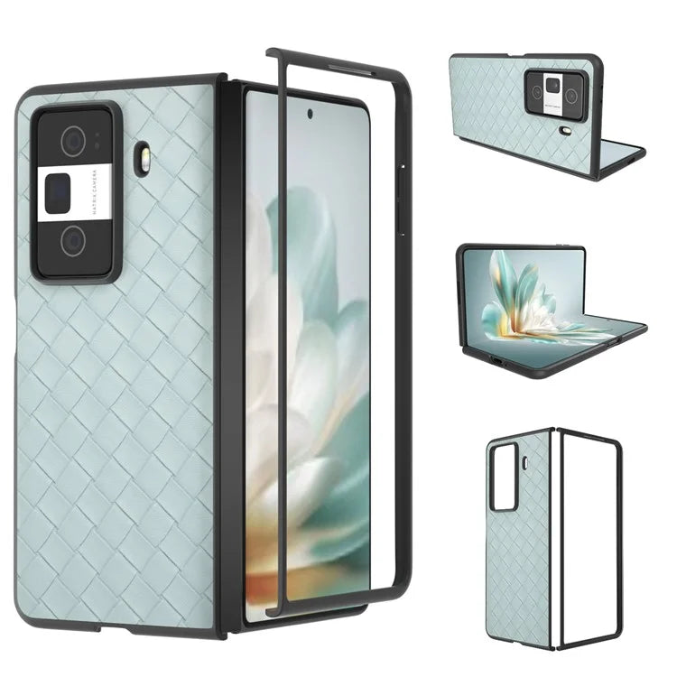 For Honor Magic Vs3 5G Case Woven Texture PU Leather Coated PC Mobile Phone Cover