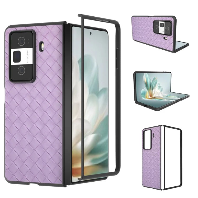For Honor Magic Vs3 5G Case Woven Texture PU Leather Coated PC Mobile Phone Cover