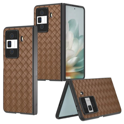 For Honor Magic Vs3 5G Case Woven Texture PU Leather Coated PC Mobile Phone Cover