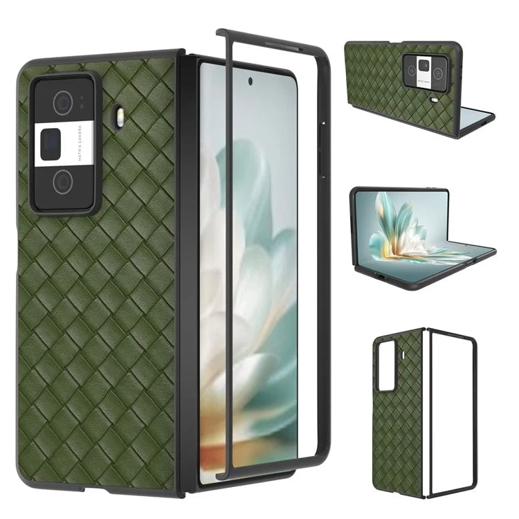 For Honor Magic Vs3 5G Case Woven Texture PU Leather Coated PC Mobile Phone Cover
