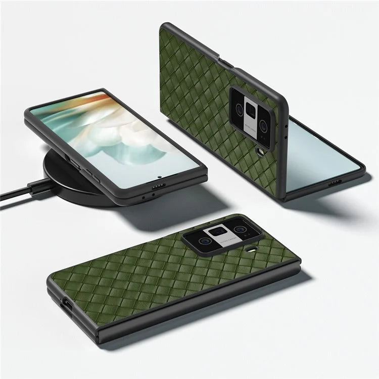 For Honor Magic Vs3 5G Case Woven Texture PU Leather Coated PC Mobile Phone Cover